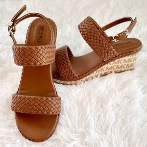 Michael Kors Mira Venetian 2, monogram, girls wedge sandals size 4, never worn